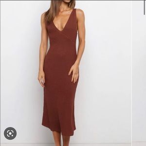 Petal & Pup MVN the Label Javen Ribbed Dress - latte color